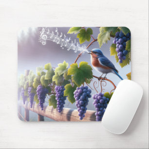 Bluebird Singing On a Grapevine Mouse Pad