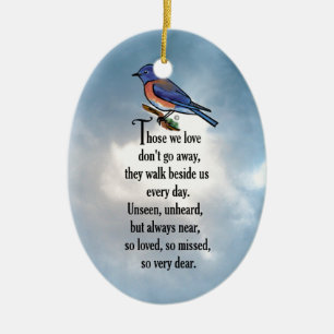 Bluebird "so Loved" Poem Ceramic Ornament