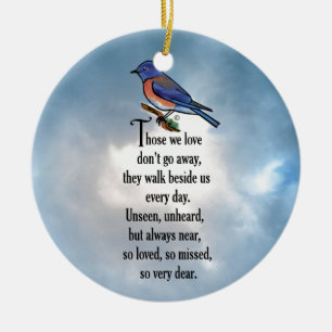 Bluebird "so Loved" Poem Ceramic Ornament