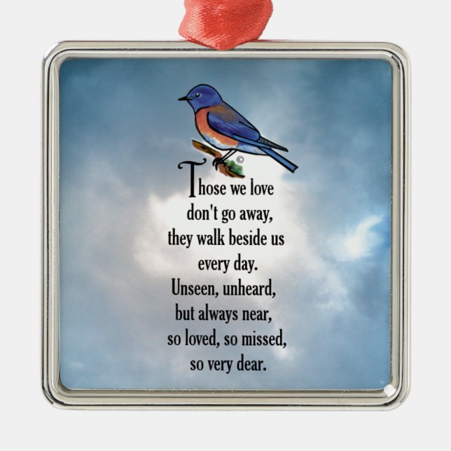Bluebird "so Loved" Poem Metal Ornament (Front)