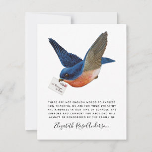 Bluebird Sympathy Funeral Memorial Thank You Card