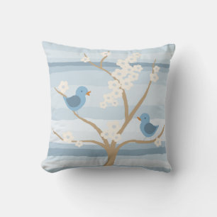 Bluebird Tree throw pillow