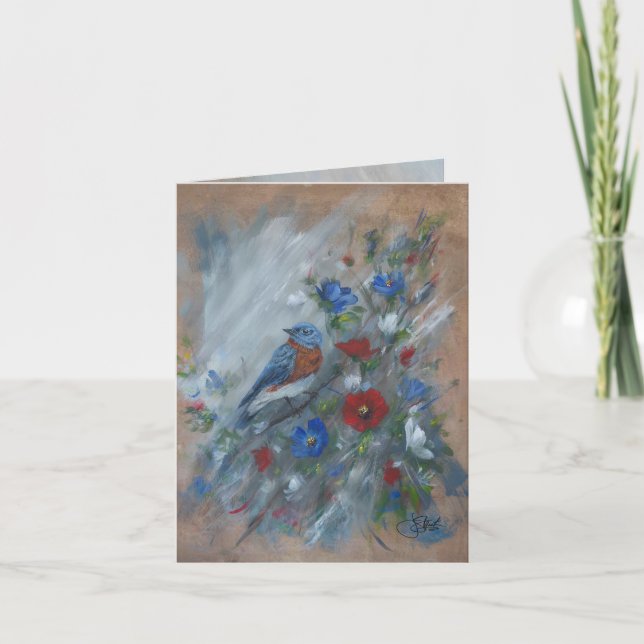 Bluebird USA - hand painted Card (Front)