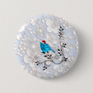 Bluebird Watching for Santa 6 Cm Round Badge