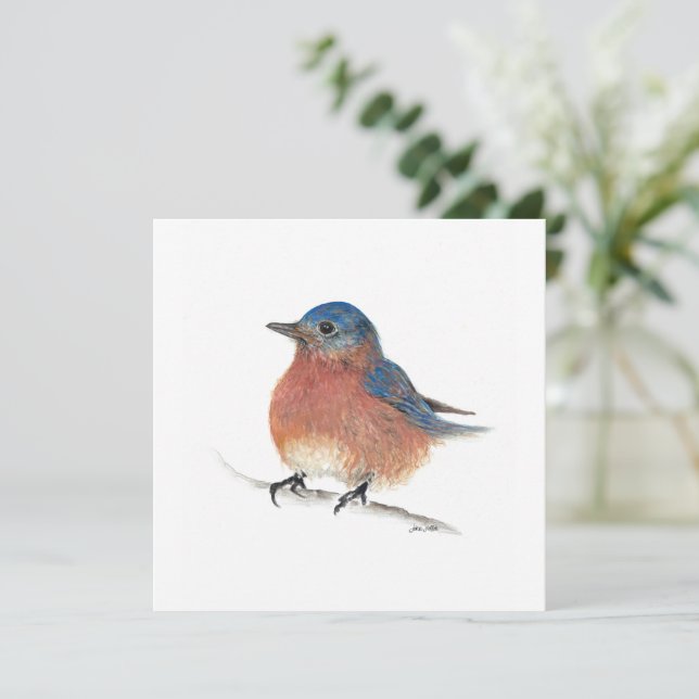 Bluebird Watercolor Art Card (Standing Front)