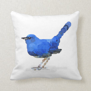 Bluebird Watercolor Pillow