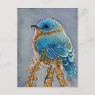 Bluebird Watercolor Postcard