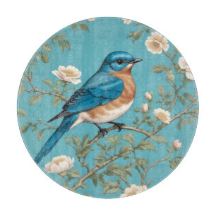 Bluebird William Morris Inspired Turquois  Cutting Board