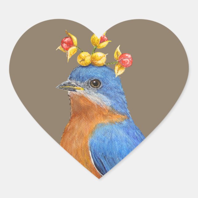 bluebird with bittersweet stickers (Front)