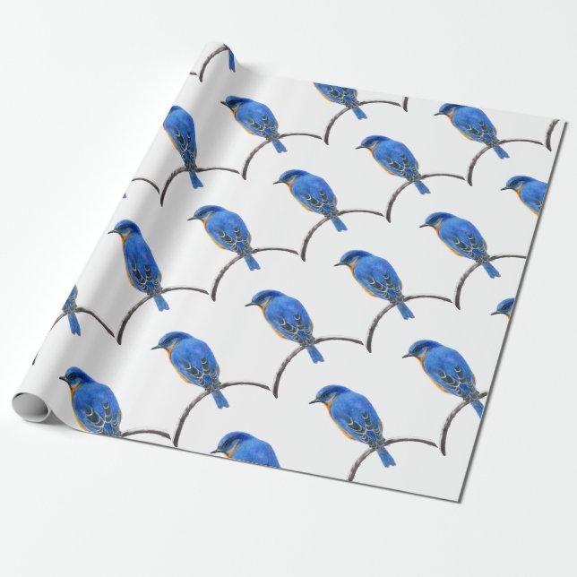Bluebird Wrapping Paper (Unrolled)