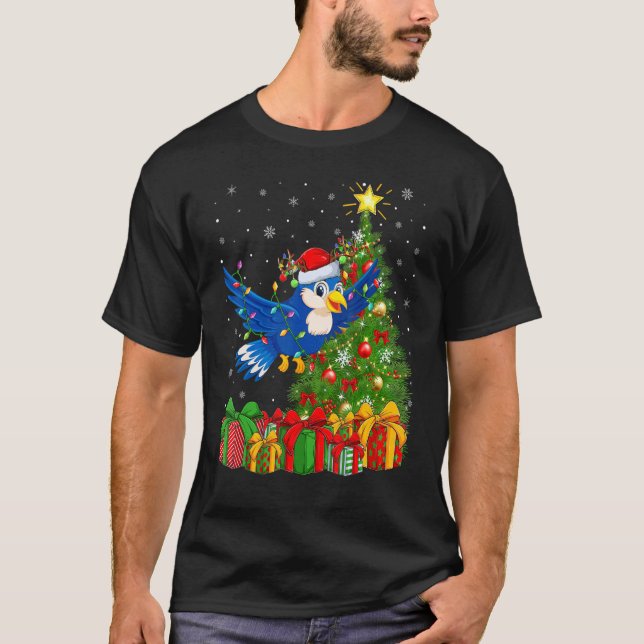 Bluebird   Xmas Holiday Santa Bluebird Christmas T T-Shirt (Front)