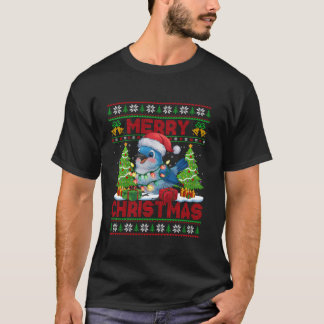 Bluebird Xmas Tree Ugly Style Santa Hat Bluebird C T-Shirt