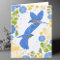 Bluebirds and Flowers Drawing Blank Card