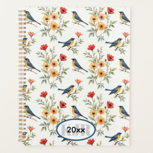 Bluebirds and Flowers Planner