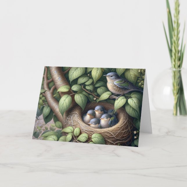 Bluebirds and Nest Mother's Day Card (Front)