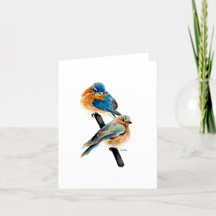 Bluebirds Beautiful Watercolor Blank Note Cards