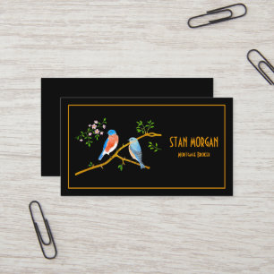 Bluebirds Business Cards Black