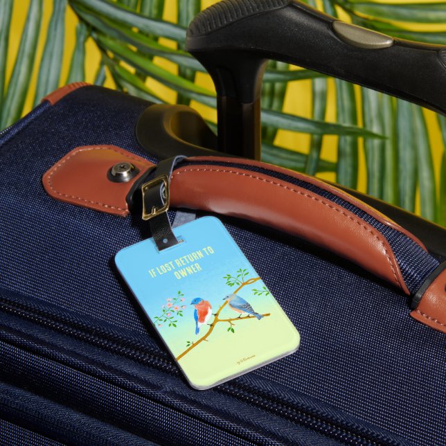Bluebirds Double-Sided Luggage Tag (Front Insitu 1)