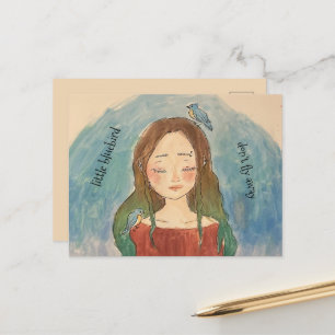 Bluebirds Girl Don't Fly Away Postcard