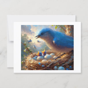 Bluebirds Hatching,  Postcard