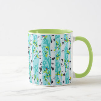 Bluebirds in Spring Birch Tree Forest Mug