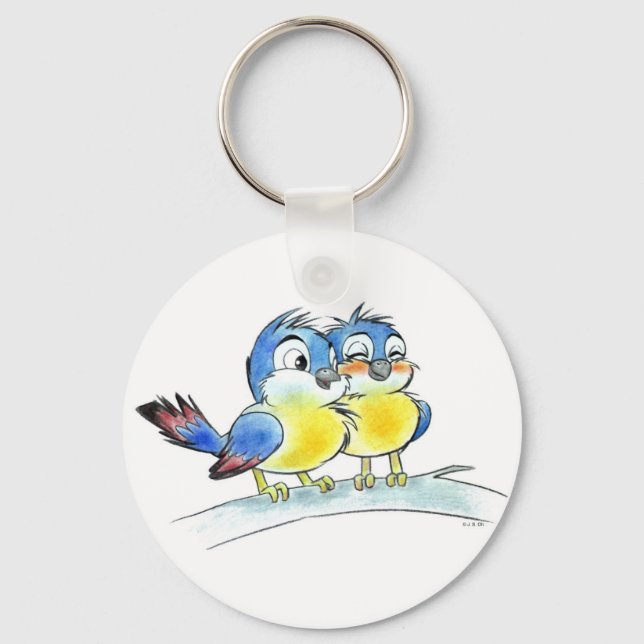 Bluebirds key chain (Front)