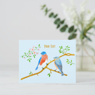 Bluebirds Light Blue Postcard