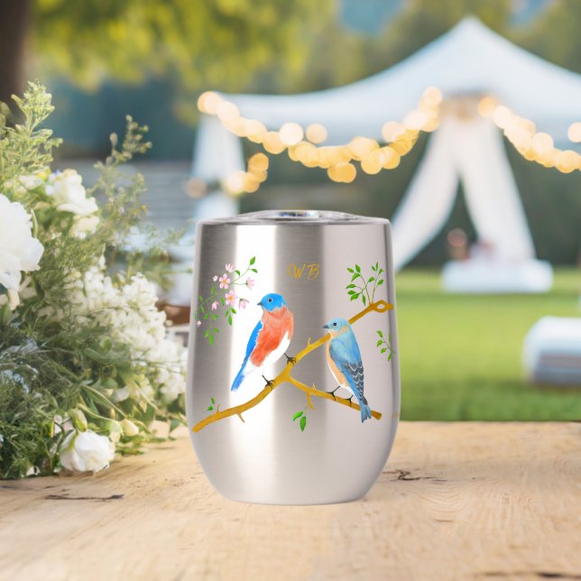 Bluebirds Monogrammed  (Wedding (Rotated))