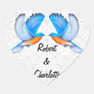 Bluebirds of Happiness Engagement Heart Stickerz Sticker