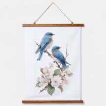 Bluebirds On Cherry Blossoms