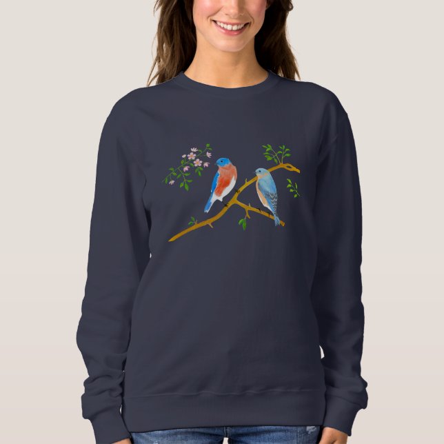 Bluebirds Pair Dark Blue Sweatshirt (Front)