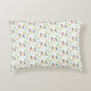 Bluebirds Tiled Accent Pillow