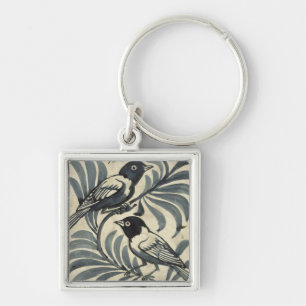 Bluebirds (w/c on paper) key ring