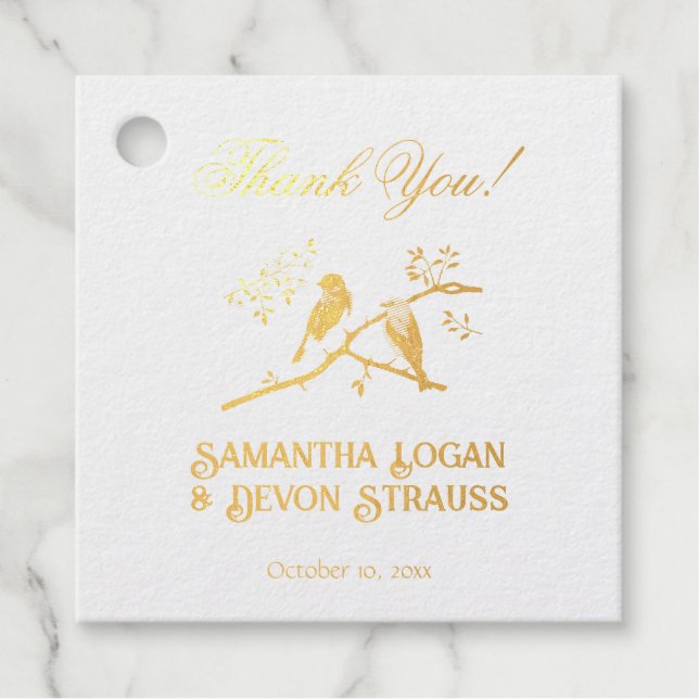 Bluebirds Wedding Favour Tags (Front)