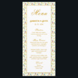 Bluebirds Wedding Menu<br><div class="desc">On a slender branch underneath pink spring blossoms, two bluebirds sit close together. The male bird is striking and vivid, his feathers rich with colour—vibrant, deep blue plumage on its head, back, wings, and tail, contrasted by a rich chestnut or brick-red colour on its throat and breast. Its belly is...</div>
