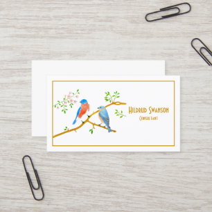 Bluebirds White Business Card
