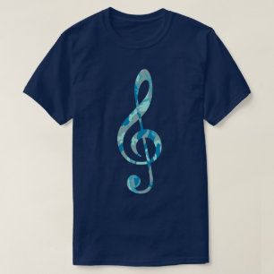 BlueBlast Camo Pattern Treble Clef T-Shirt