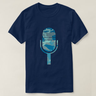 BlueBlast Camo Pattern Vintage Mic T-Shirt