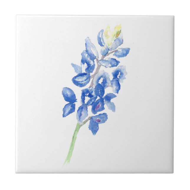 Bluebonnet 1 ceramic tile (Front)