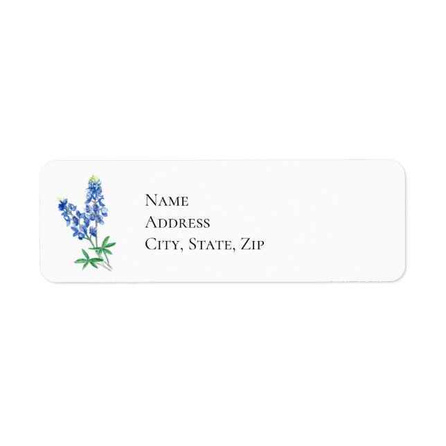 Bluebonnet 3 return address label (Front)