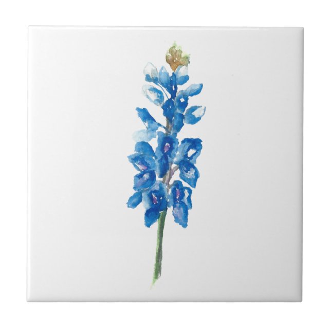 Bluebonnet 5 ceramic tile (Front)