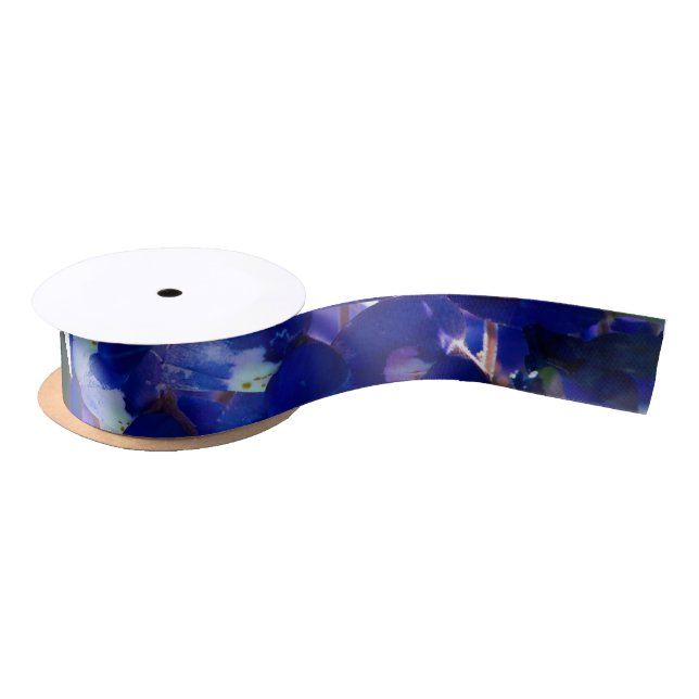 Bluebonnet and Indian Paintbrush Design Satin Ribbon (Spool)