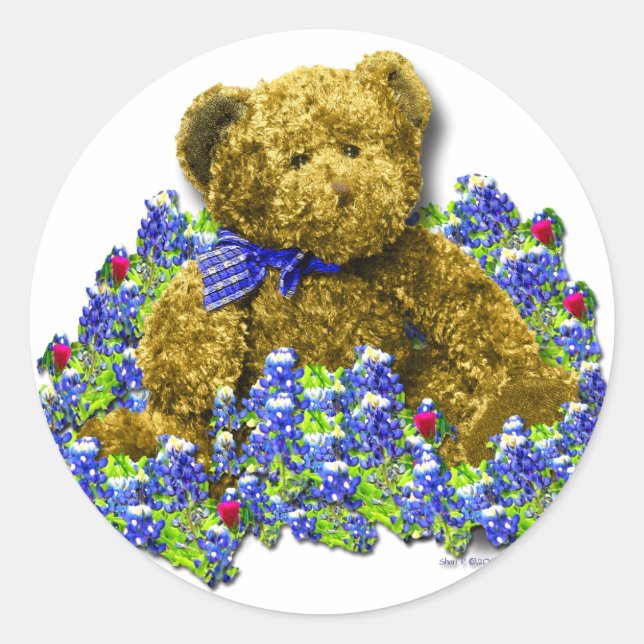 Bluebonnet Bear Sticker (Front)