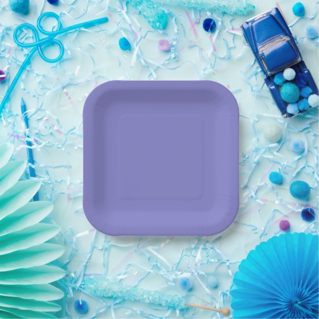 Bluebonnet Bluish-Purple solid colour Paper Plate (Party)