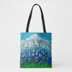 Bluebonnet Country Scene Tote Bag