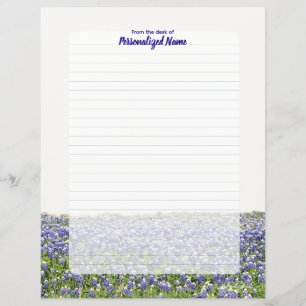 Bluebonnet Field Lined Paper Sheet