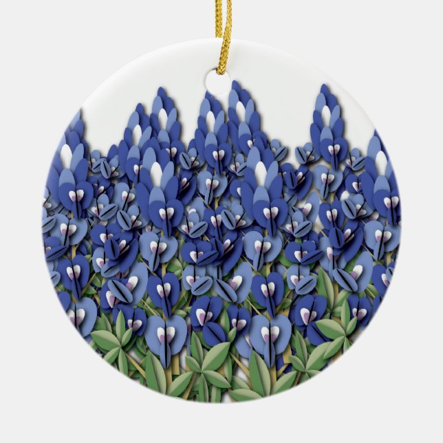 Bluebonnet Field Ornament (Front)