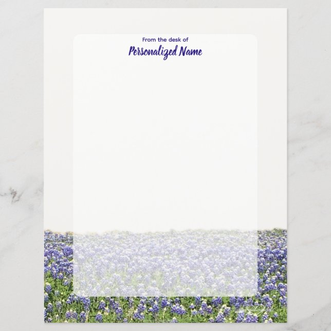 Bluebonnet Field Unlined Paper Sheet (Front)