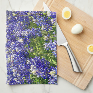 Bluebonnet Flowers in the Country Art Kitchen Tea Towel