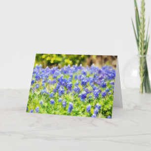 Bluebonnet Flowers in Watercolor Art Note Card